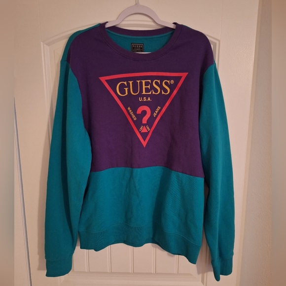 Guess Other - Guess Crewneck Sweatshirt 90s Theme Long Sleeve